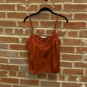 Brick Red Silky Tank Top